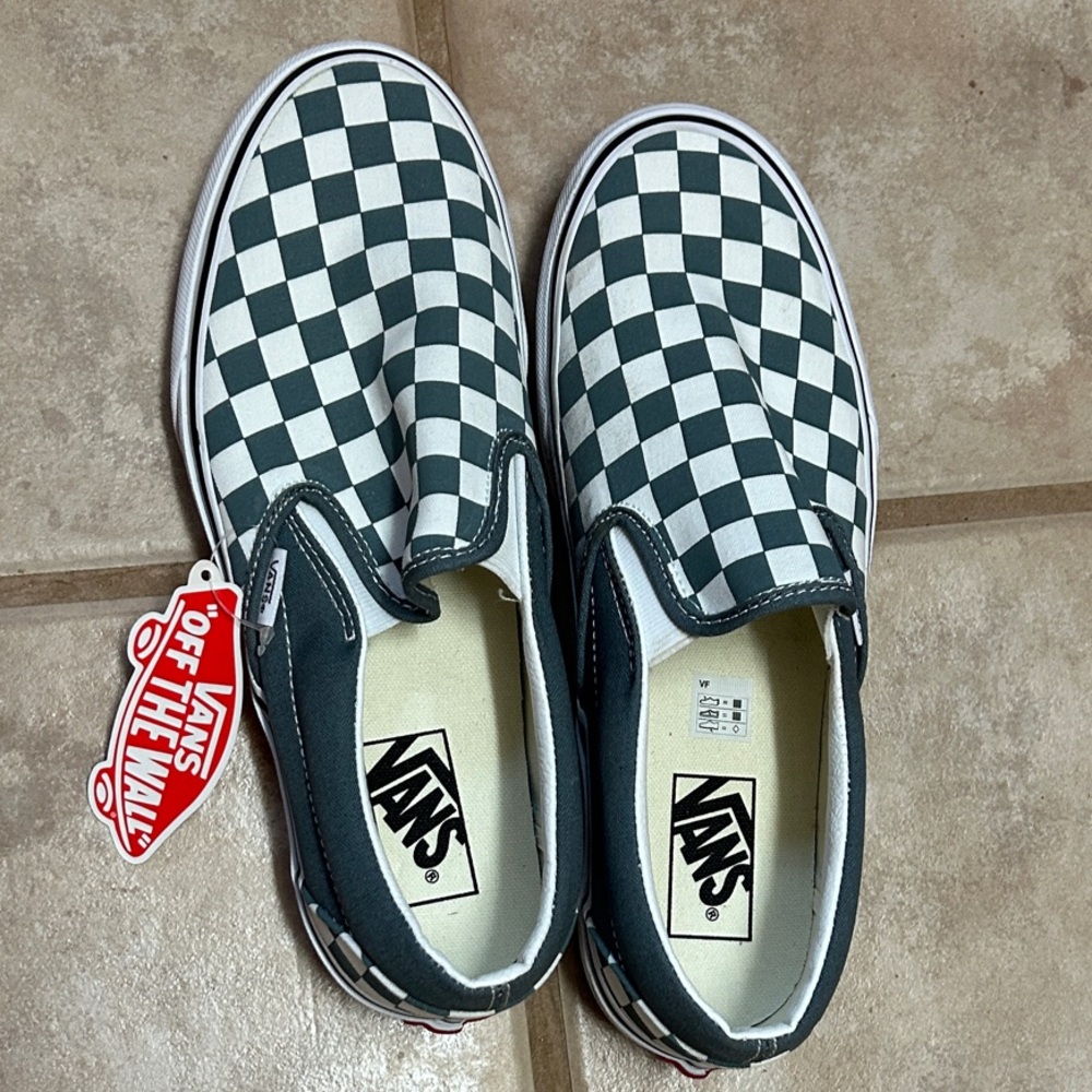 Vans Checkered Slip-On Sneakers - gray and White